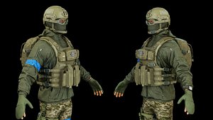 Ukraine Infantry Army Soldier Full Tactical Armor