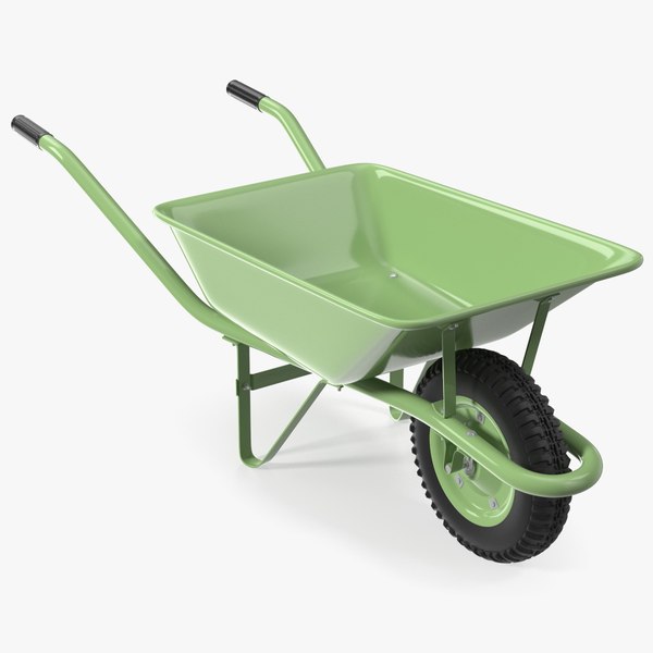 modelo 3d Single Wheel Construction Trolley Green - TurboSquid 2059381