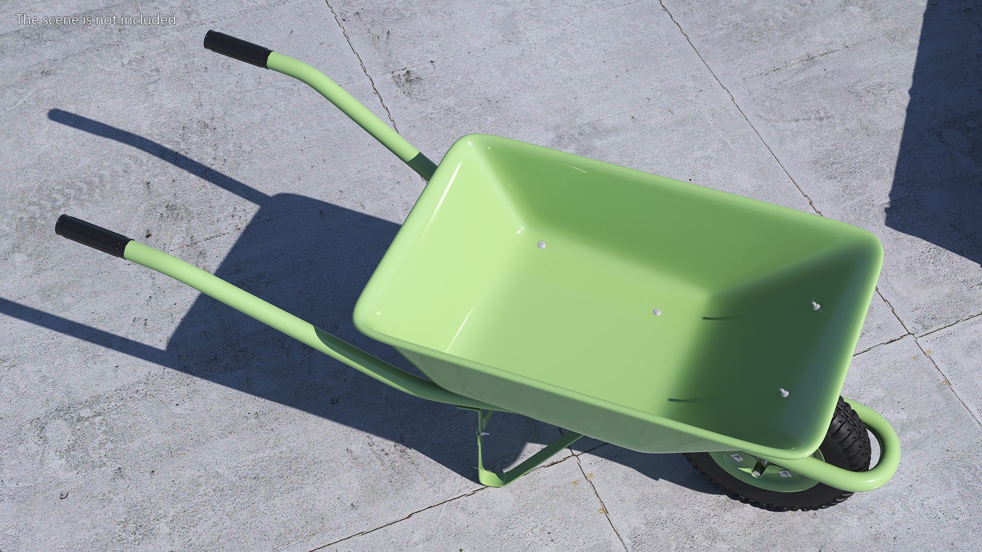 3D Single Wheel Construction Trolley Green - TurboSquid 2059381