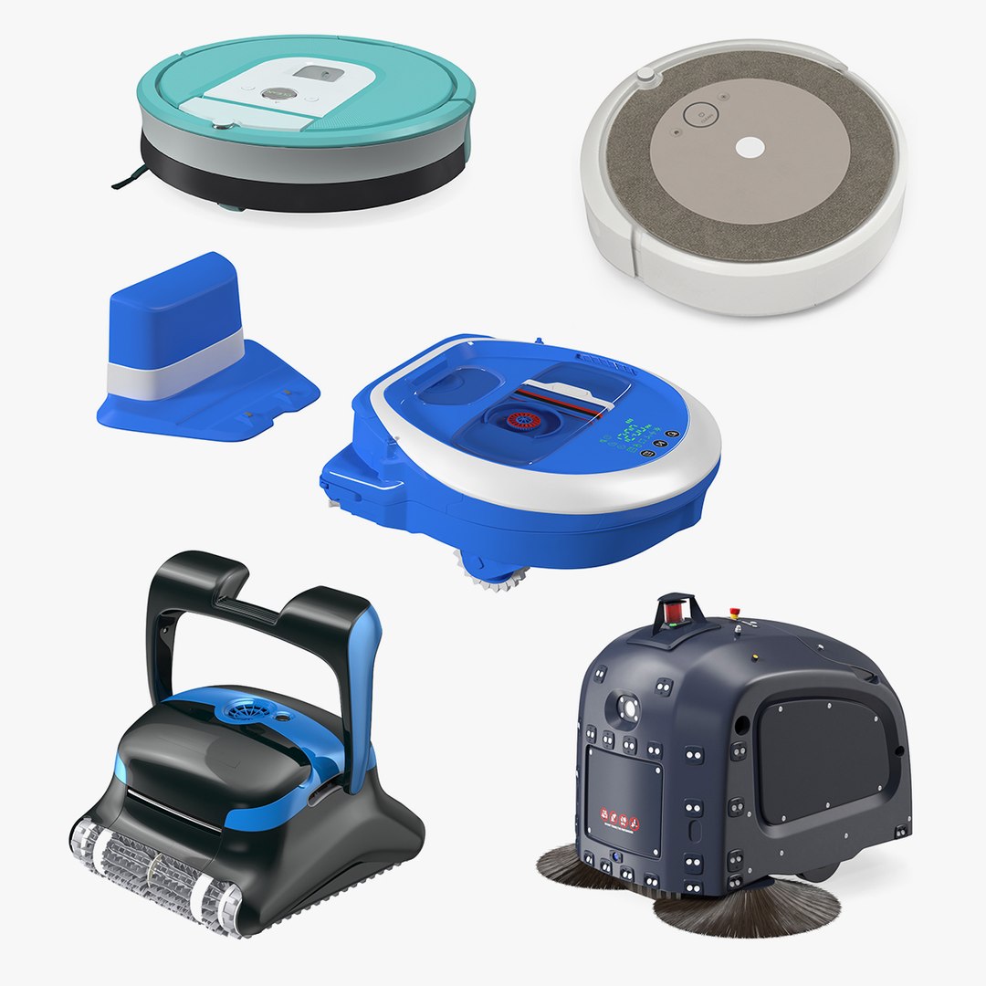 Robotic Vacuum Cleaners Collection 4 3D model preview