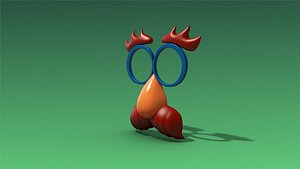low-poly nose glasses 3D model