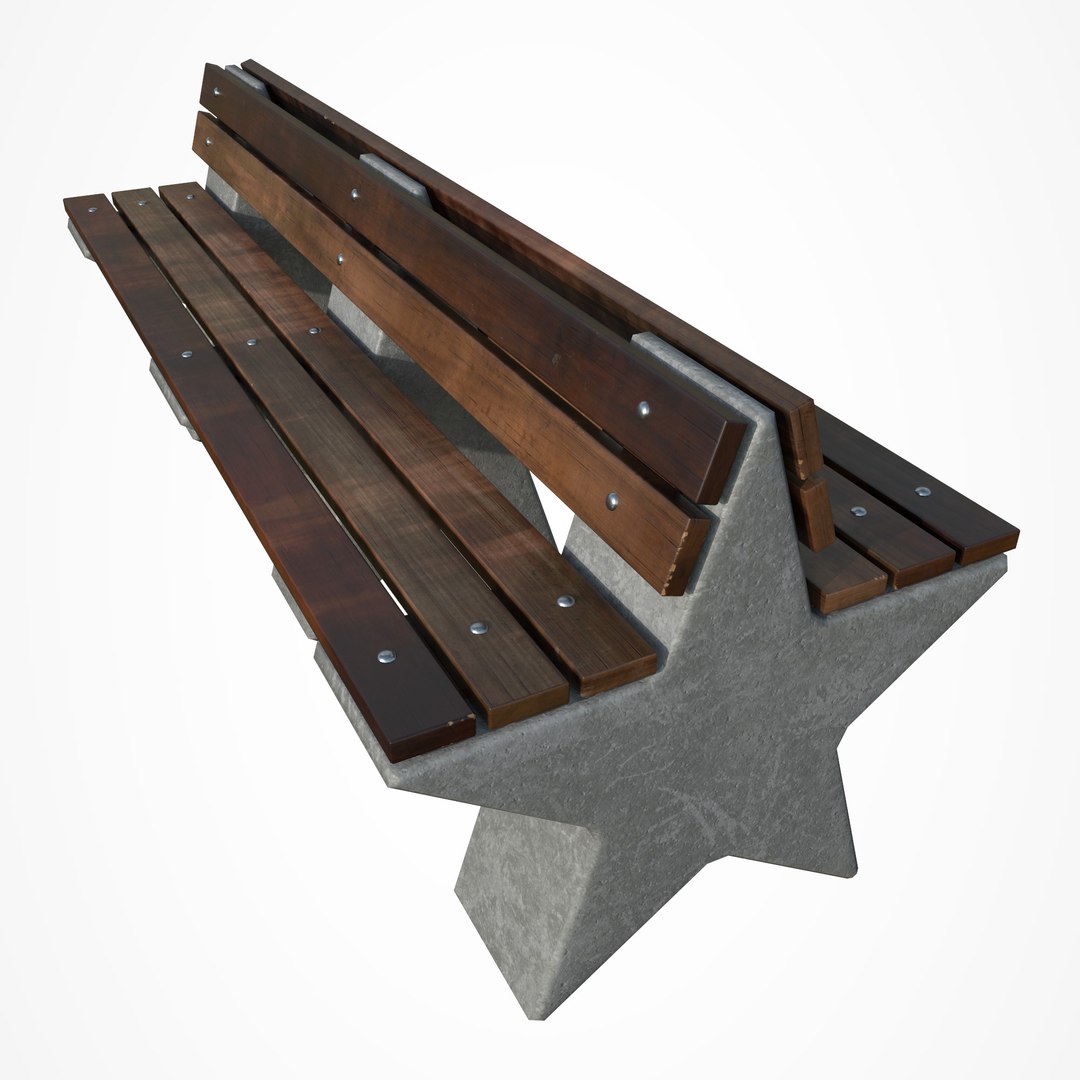 3D park bench star - TurboSquid 1399399