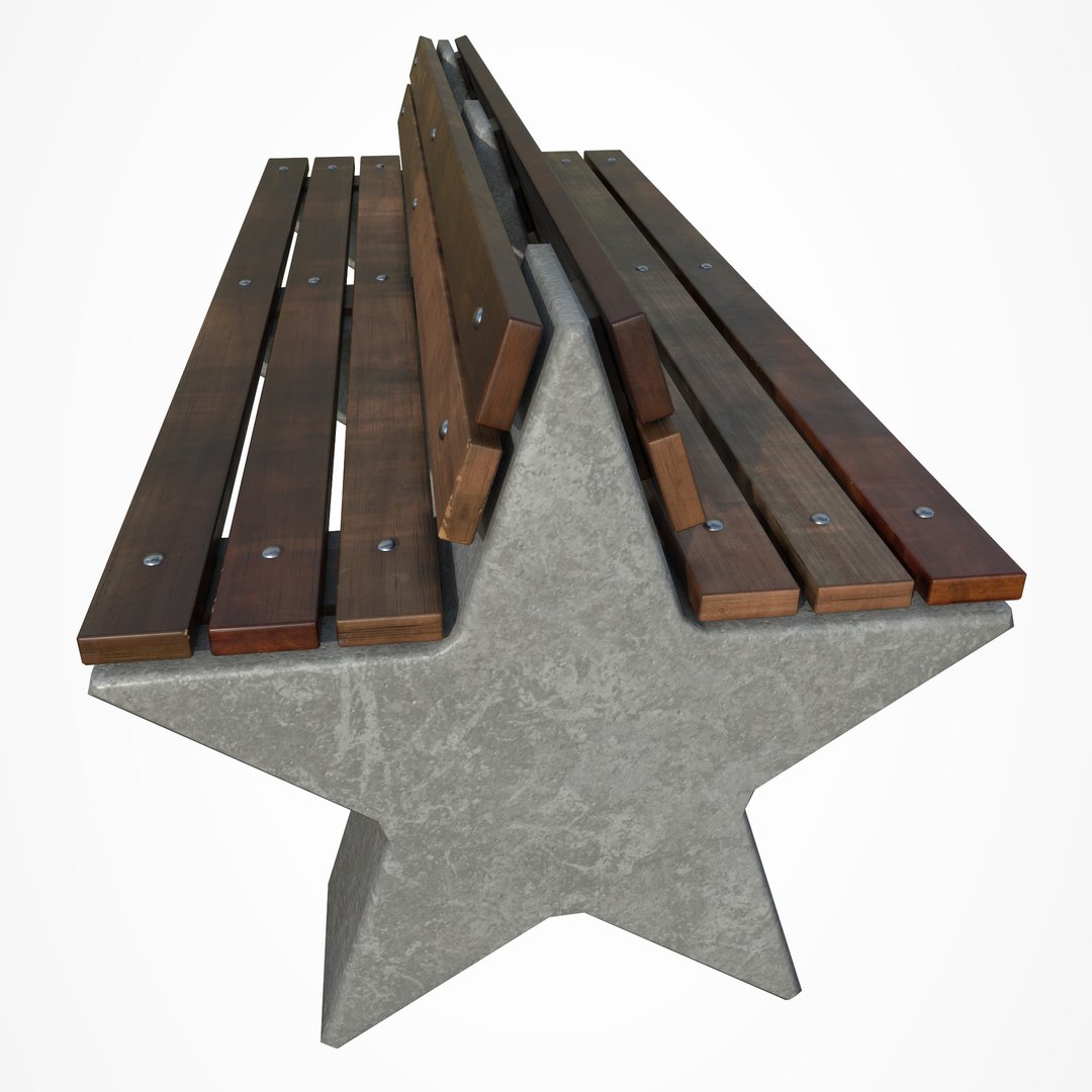3D park bench star - TurboSquid 1399399