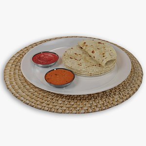 3D Roti Bread 3D model