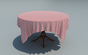 Table with simulated cloth