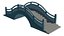 Stone Arch Bridge 3D Model - Chinese Stepped Footbridge with Balustrade for Garden Pond
