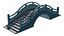 Stone Arch Bridge 3D Model - Chinese Stepped Footbridge with Balustrade for Garden Pond