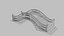 Stone Arch Bridge 3D Model - Chinese Stepped Footbridge with Balustrade for Garden Pond