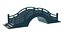 Stone Arch Bridge 3D Model - Chinese Stepped Footbridge with Balustrade for Garden Pond