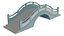 Stone Arch Bridge 3D Model - Chinese Stepped Footbridge with Balustrade for Garden Pond