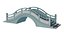 Stone Arch Bridge 3D Model - Chinese Stepped Footbridge with Balustrade for Garden Pond