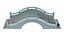 Stone Arch Bridge 3D Model - Chinese Stepped Footbridge with Balustrade for Garden Pond