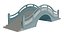 Stone Arch Bridge 3D Model - Chinese Stepped Footbridge with Balustrade for Garden Pond