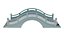 Stone Arch Bridge 3D Model - Chinese Stepped Footbridge with Balustrade for Garden Pond
