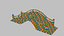 Stone Arch Bridge 3D Model - Chinese Stepped Footbridge with Balustrade for Garden Pond