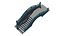 Stone Arch Bridge 3D Model - Chinese Stepped Footbridge with Balustrade for Garden Pond
