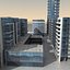 3d modern city buildings model
