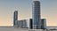 3d modern city buildings model