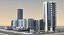 3d modern city buildings model