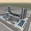 3d modern city buildings model