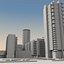 3d modern city buildings model