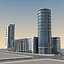3d modern city buildings model