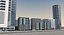 3d modern city buildings model