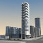 3d modern city buildings model