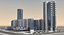 3d modern city buildings model