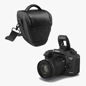 Canon EOS 7D Mark II and Bag 3D Models Collection