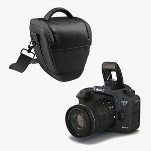 Canon EOS 7D Mark II and Bag 3D Models Collection