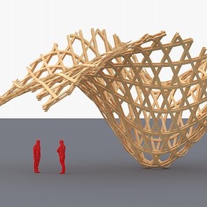 3D Parametric Organic Wooden Structure 02