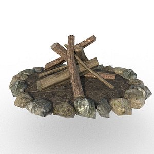 3D bonfire flaming model