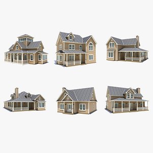 Hi-poly cottages collection vol 17 3D
