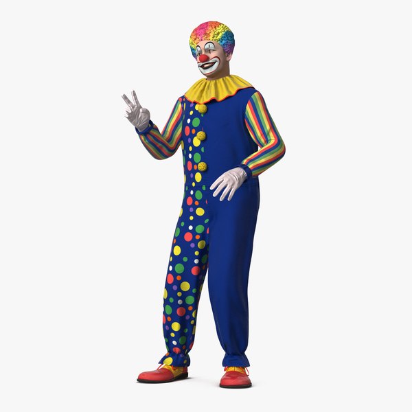 funny clown costume rigged 3D model
