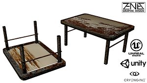 post-apocalyptic rusty table 3ds