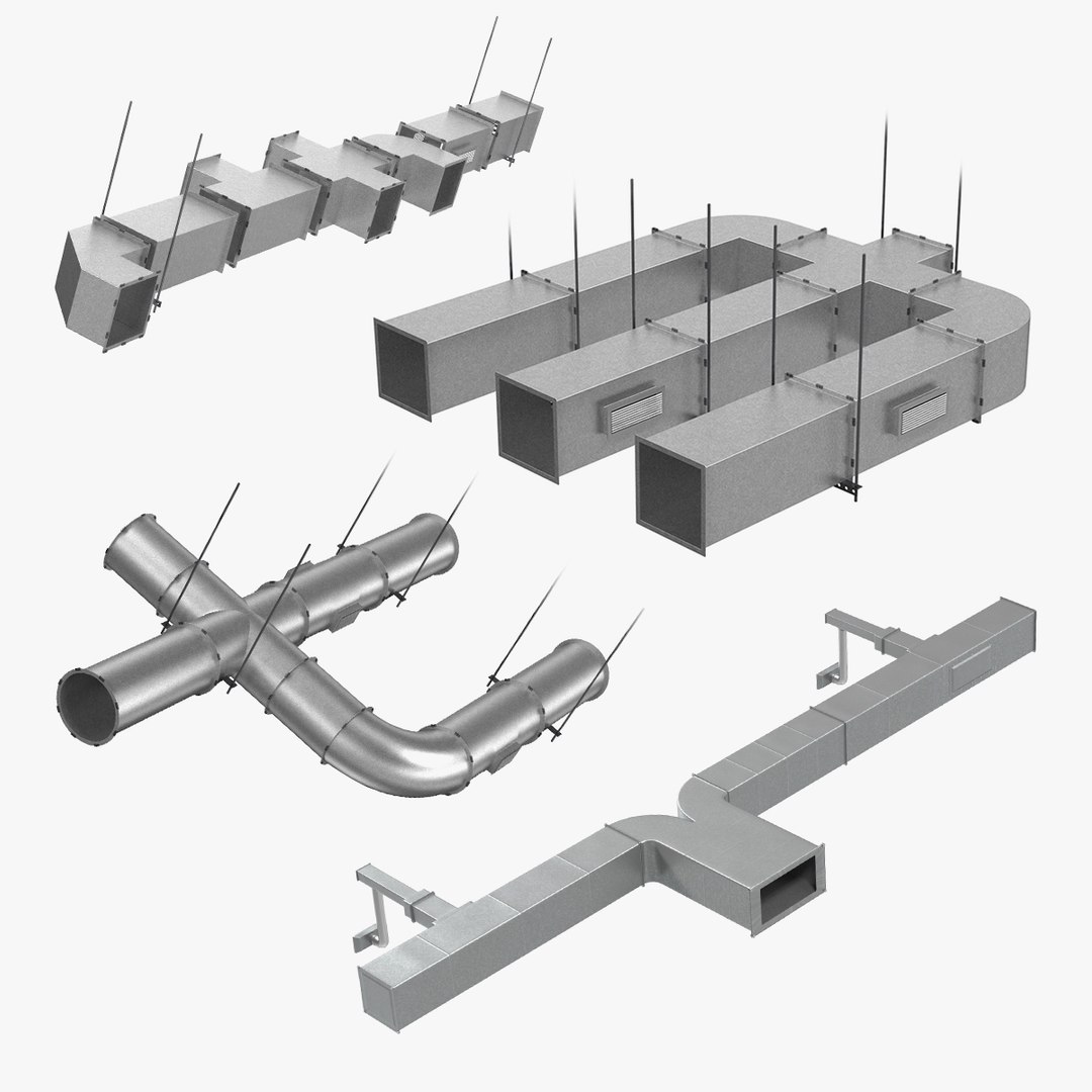 Air Conditioning Ductings Collection 2 3D model preview
