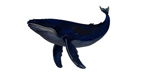 3D Humpback Whale 3D Printable Model STL OBJ