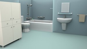 3D bathroom room bath