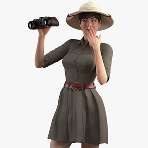women zookeeper clothes rigged woman 3D