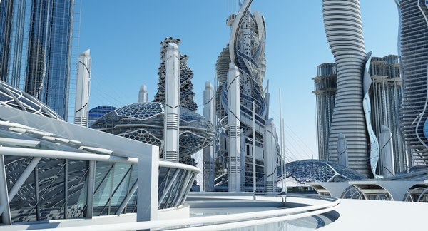 3d futuristic skyscrapers