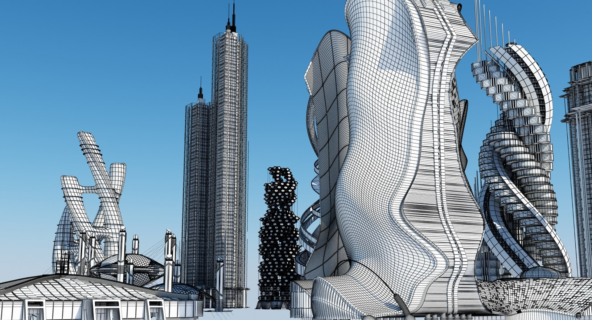 3d Futuristic Skyscrapers