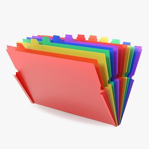 Pocket File Folders Open Colored 3D model