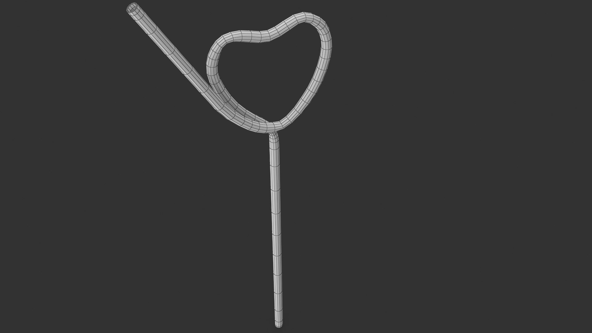3D Heart Shaped Plastic Drinking Straw Model - TurboSquid 2026607