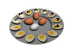 3D half egg plate model