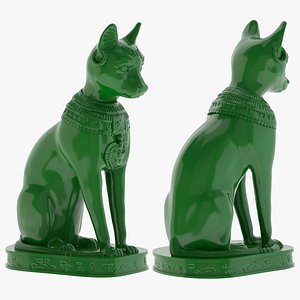 Ancient Egyptian Cat Statue Black Print