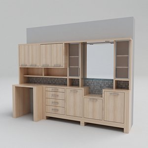 shelf drawer mirror 3D model