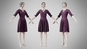 Dress 06 Grape 3D
