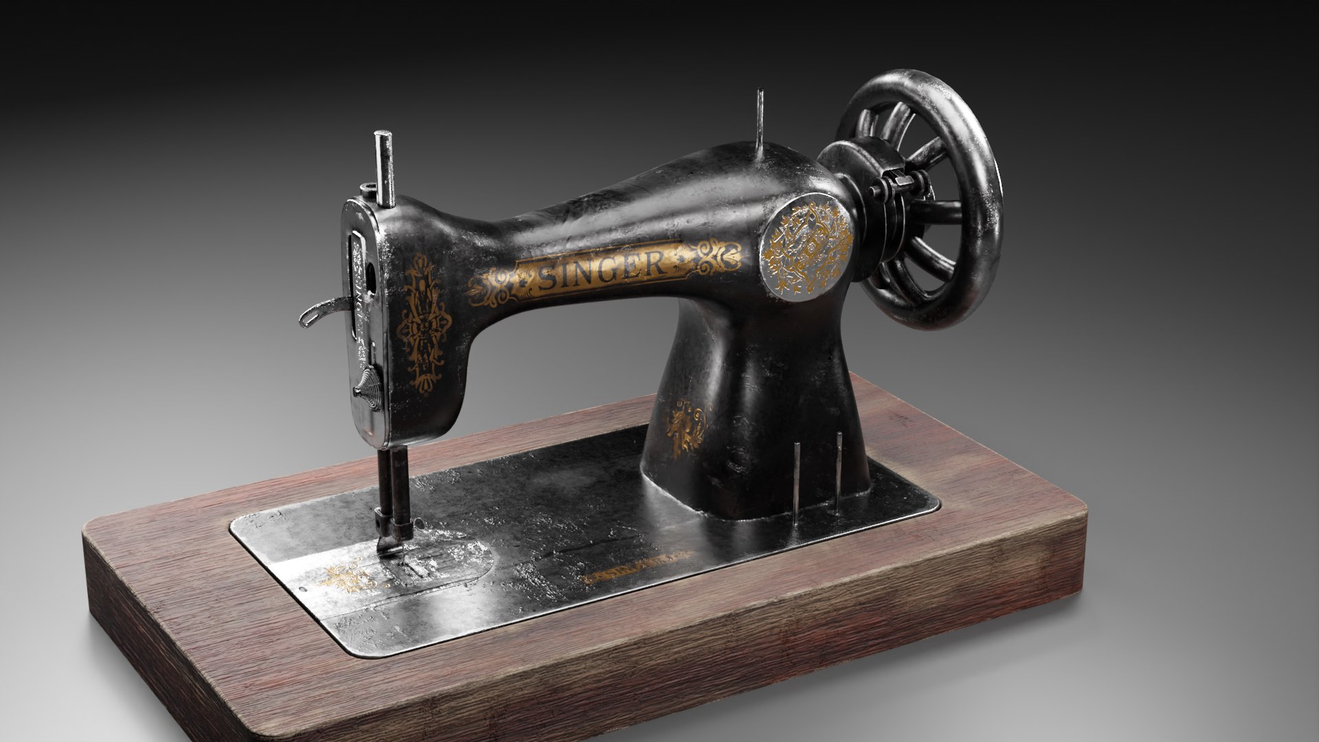 3D Singer Old Sewing Machine 3D Model And PBR Texture - TurboSquid 2013235