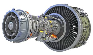 geared turbofan engine 3D model